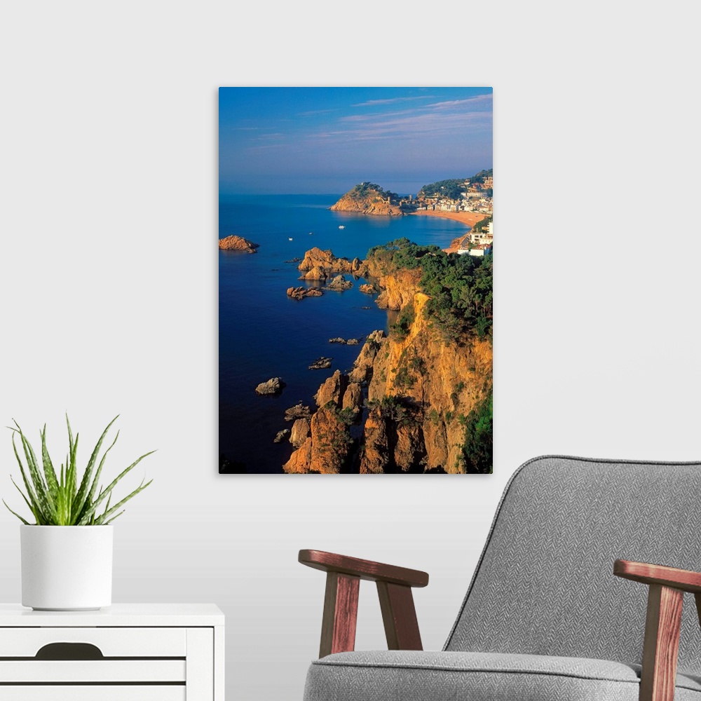 A modern room featuring Spain, Catalonia, Costa Brava, Tossa de Mar, view of the coast
