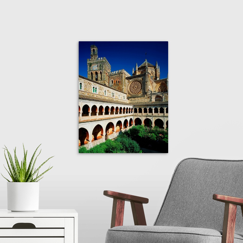 A modern room featuring Spain, Extremadura, Royal Monastery of Santa Maria de Guadalupe, cloister