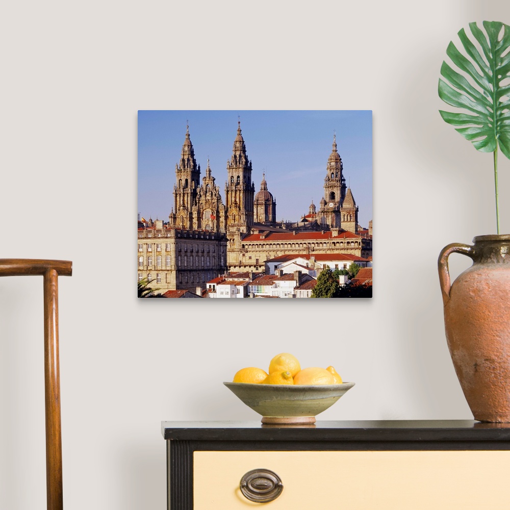 A traditional room featuring Spain, Galicia, Santiago de Compostela, View towards the Cathedral