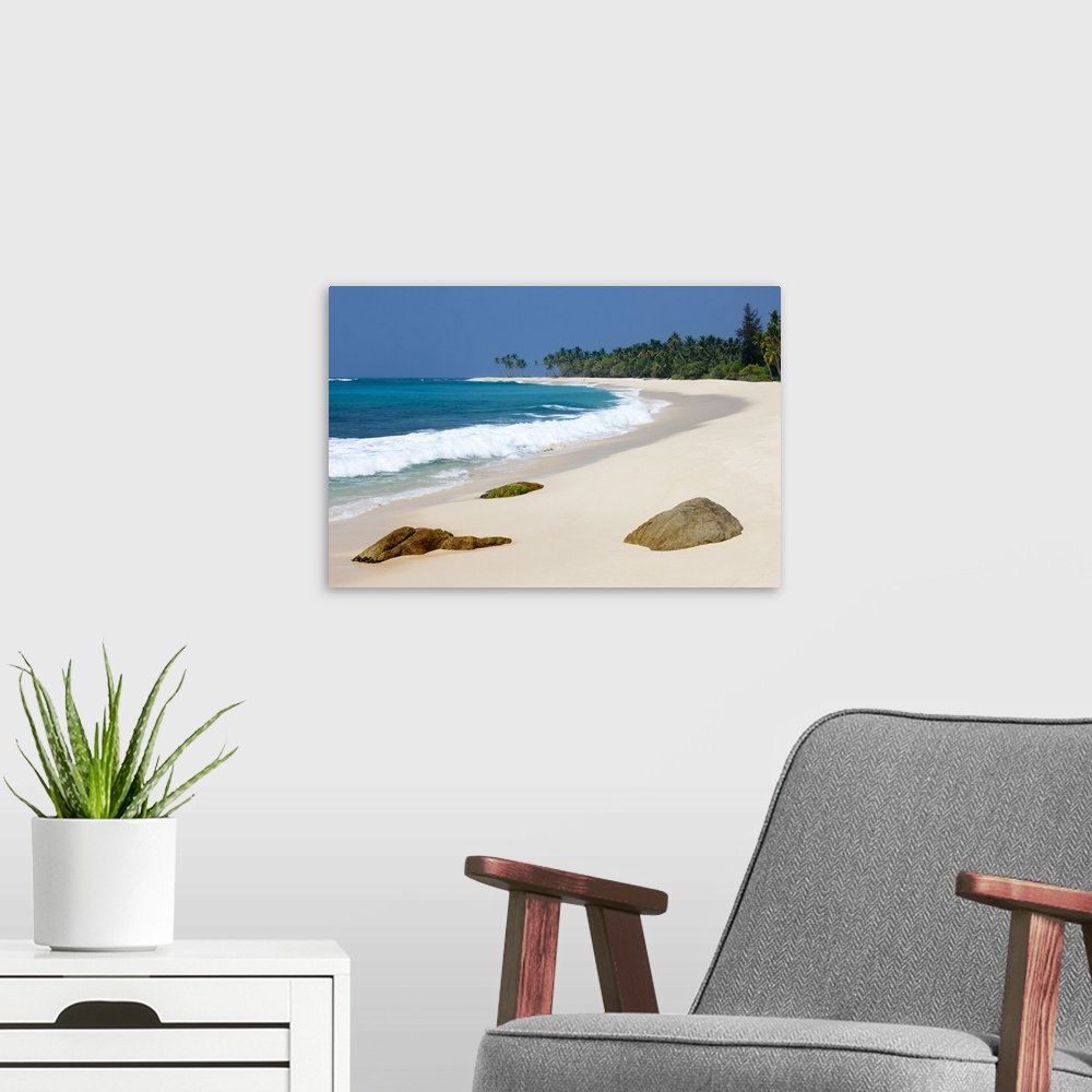 A modern room featuring Sri Lanka, Ceylon, Southern Province, Weligama, Beach close to Weligama