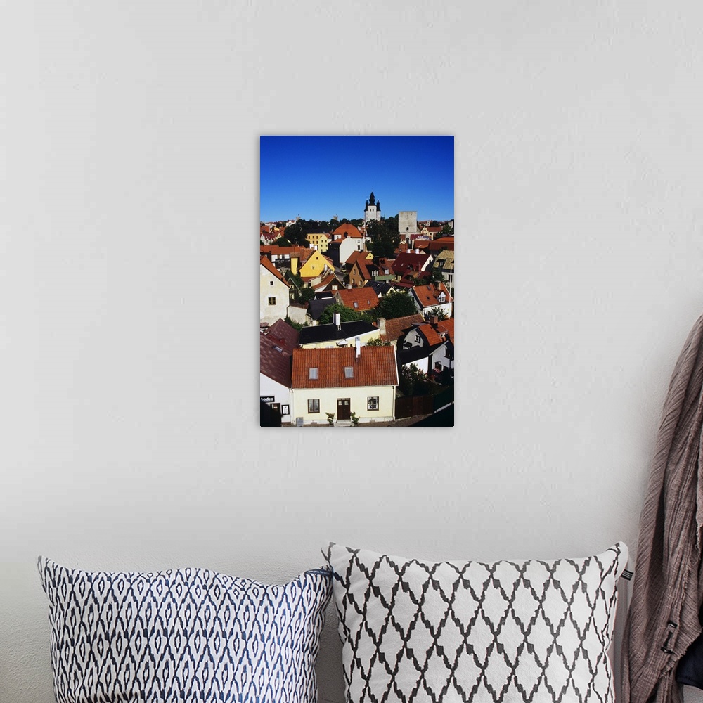 A bohemian room featuring Sweden, Gotland, Scandinavia, Visby, Hanseatic town, view from the walls