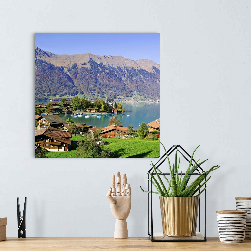 A bohemian room featuring Switzerland, Bern, Berner Oberland, Lake Brienz, Iseltwald and lake