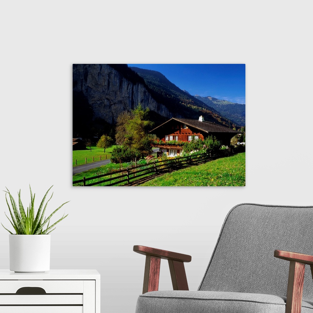 A modern room featuring Switzerland, Bern, Berner Oberland, Lauterbrunnen valley