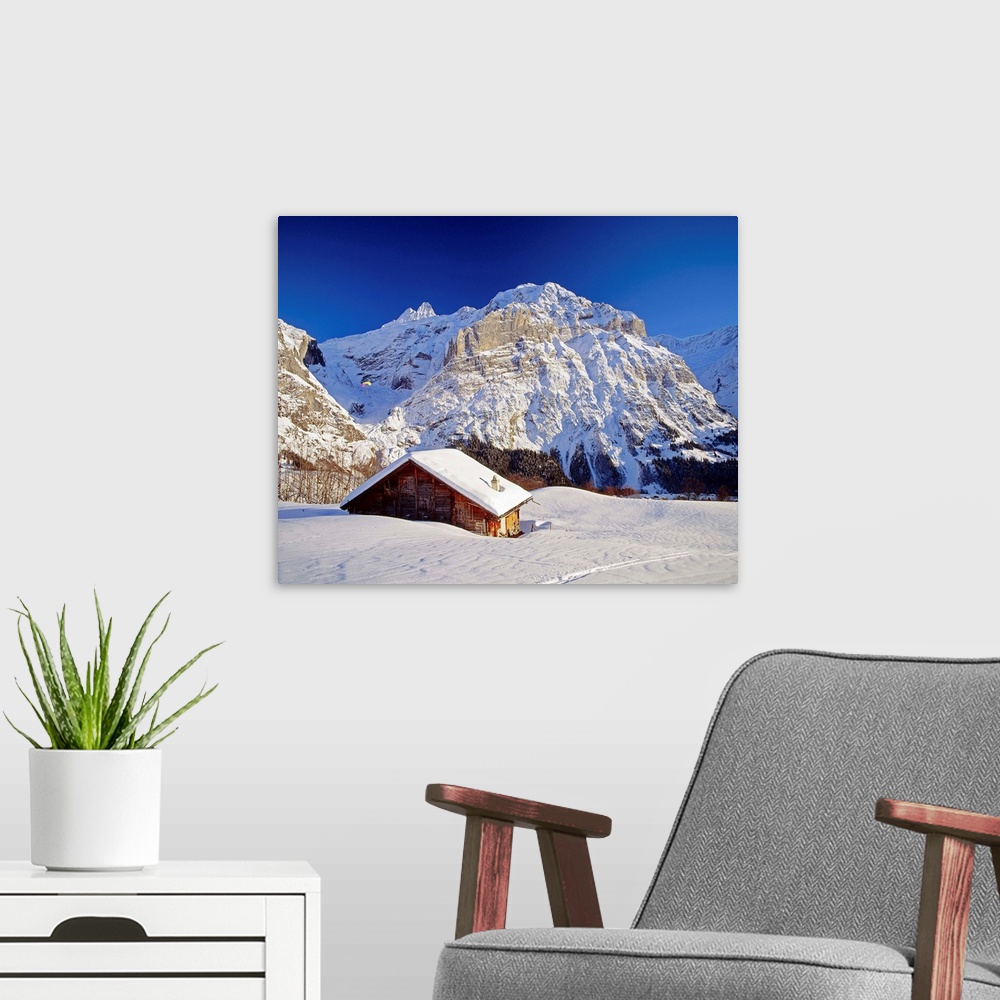 A modern room featuring Switzerland, Berner Oberland, Grindelwald, Schreckhorn.