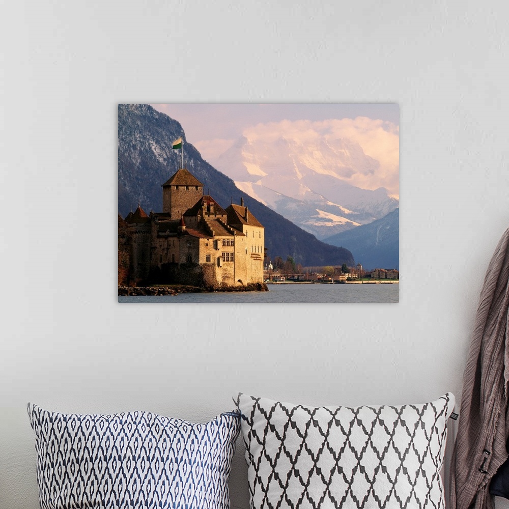 A bohemian room featuring Switzerland, Lake Geneva, Castle of Chillon