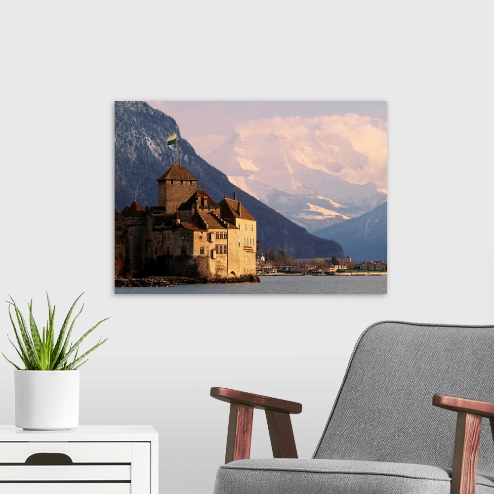 A modern room featuring Switzerland, Lake Geneva, Castle of Chillon