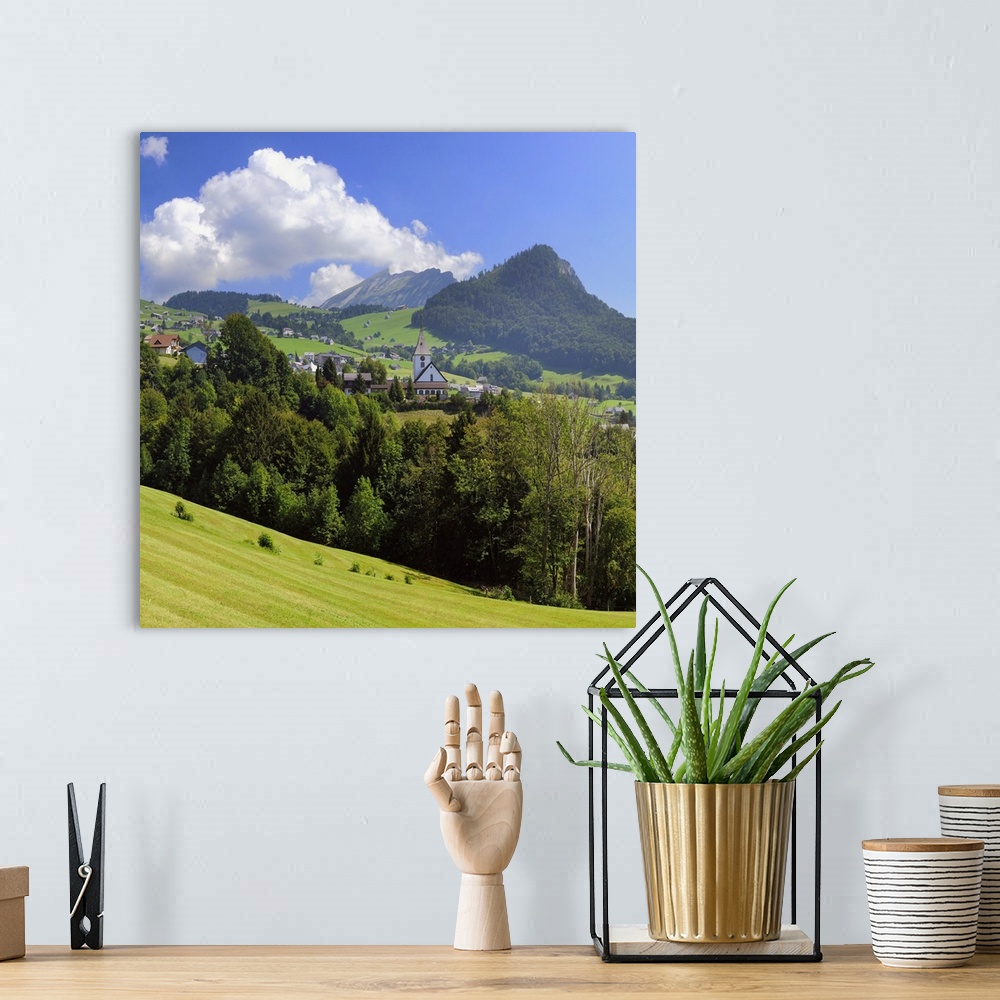 A bohemian room featuring Switzerland, Sankt Gallen, Alps, Central Europe, Amden