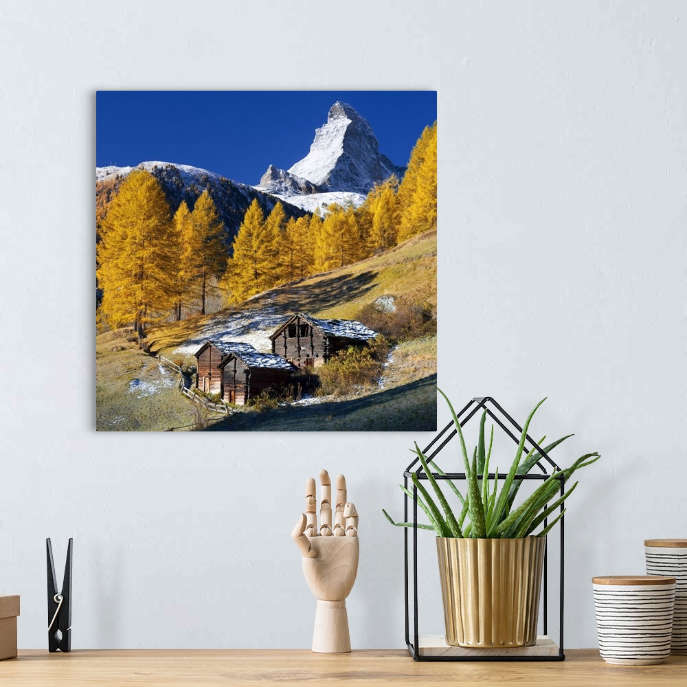 A bohemian room featuring Switzerland, Valais, Alps, Central Europe, Zermatt, View towards Matterhorn mountain (Monte Cervino)