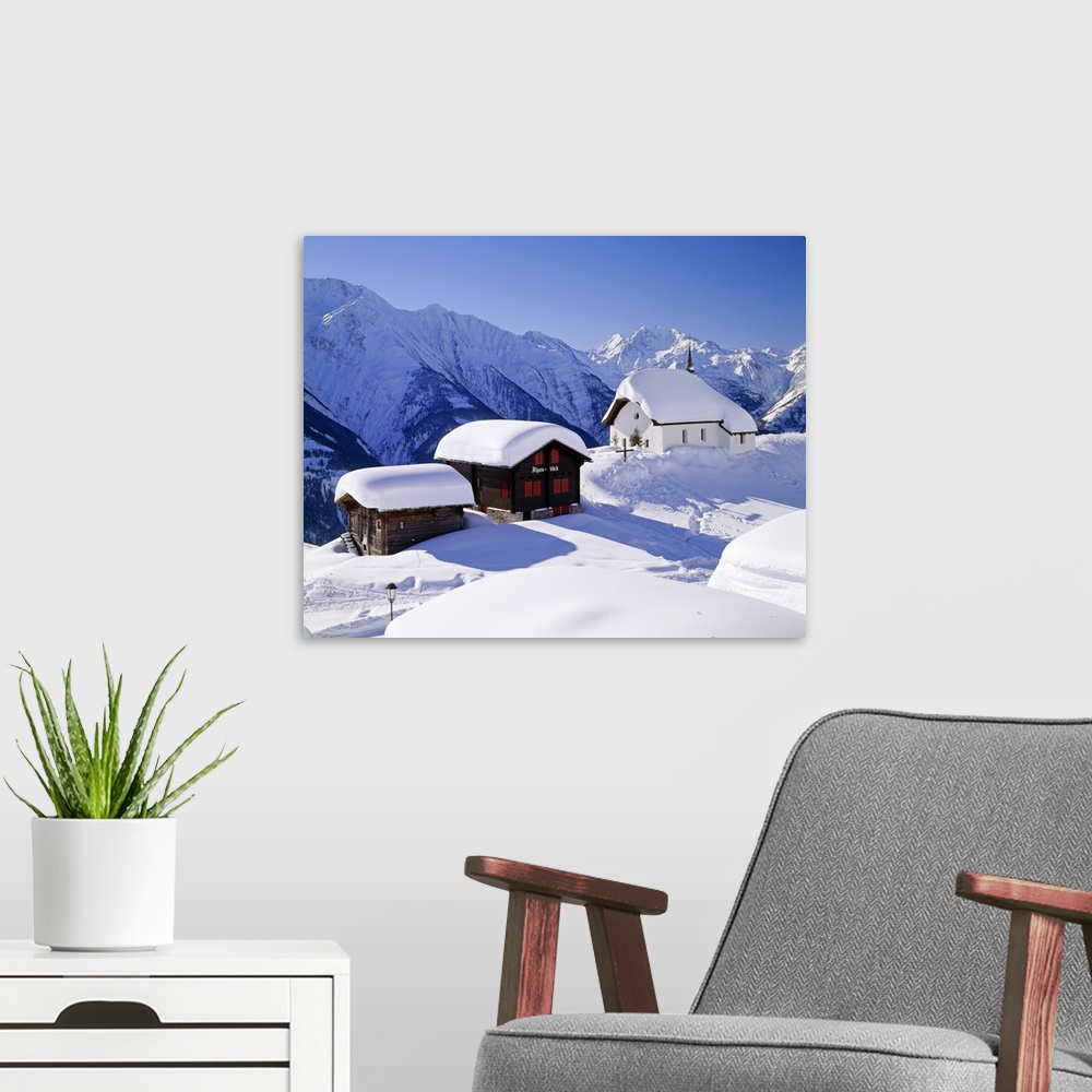 A modern room featuring Switzerland, Valais, Bettmeralp, towards Valais Alps