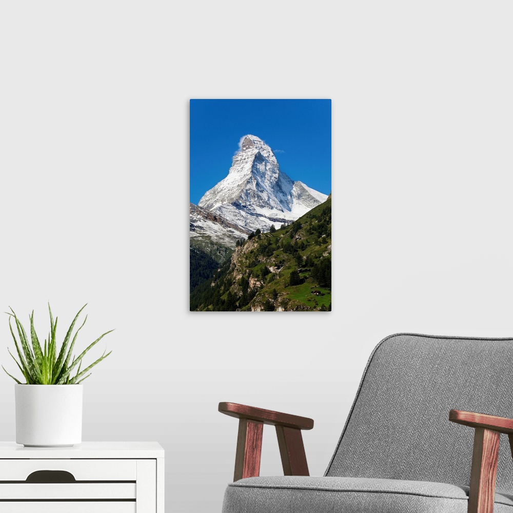 A modern room featuring Switzerland, Valais,, Matterhorn (Cervino).