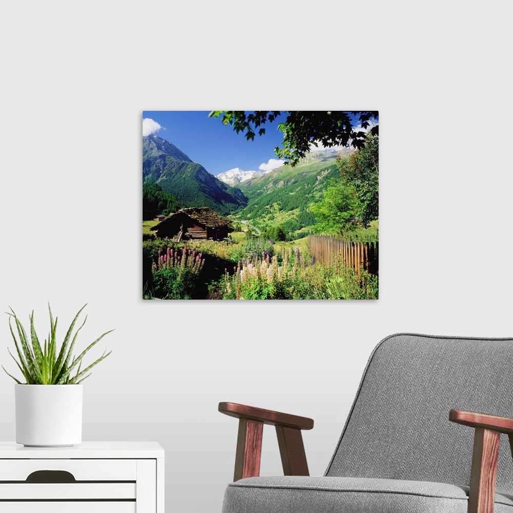 A modern room featuring Switzerland, Valais, Val d' Herens, view from La Sage