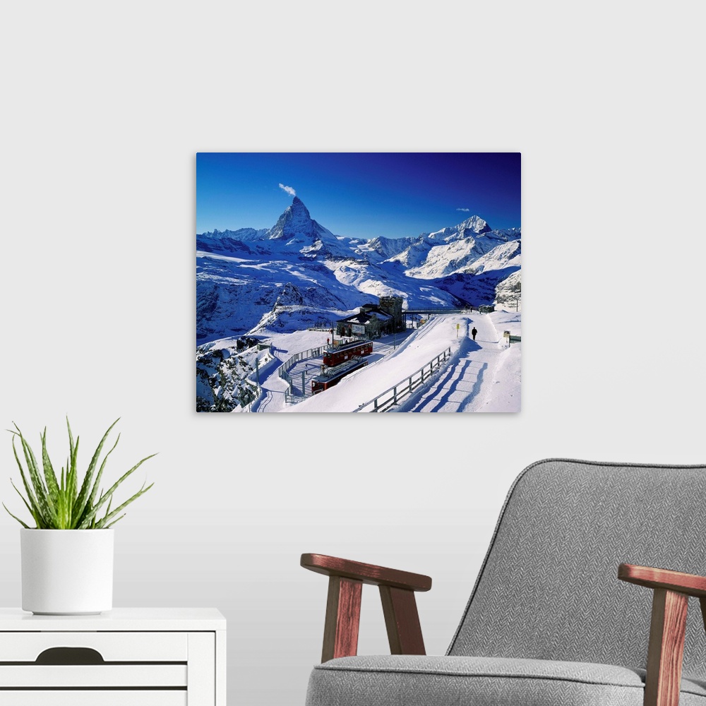 A modern room featuring Switzerland, Valais, Zermatt, Gornergrat Station