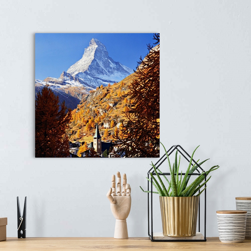 A bohemian room featuring Switzerland, Valais, Zermatt, Matterhorn (Cervino)