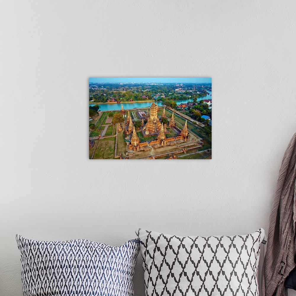 A bohemian room featuring Thailand, Central Thailand, Ayutthaya, Ayutthaya Historical Park, Wat Chai Wattanaram.