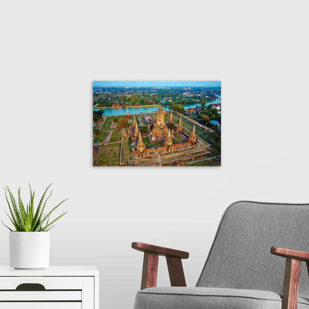 A modern room featuring Thailand, Central Thailand, Ayutthaya, Ayutthaya Historical Park, Wat Chai Wattanaram.