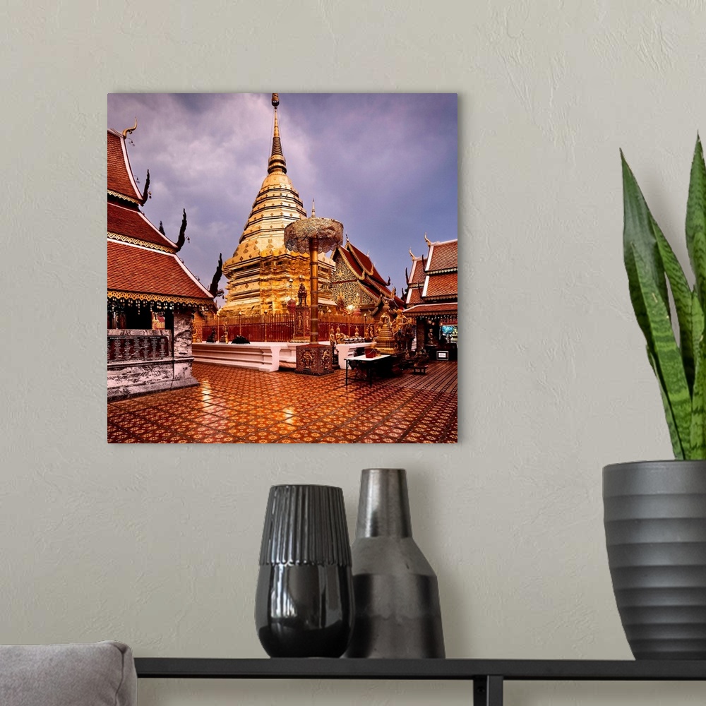 A modern room featuring Thailand, Southeast Asia, Chiang Mai, Wat Doi Suthep, Central Chedi & Gold Umbrellas