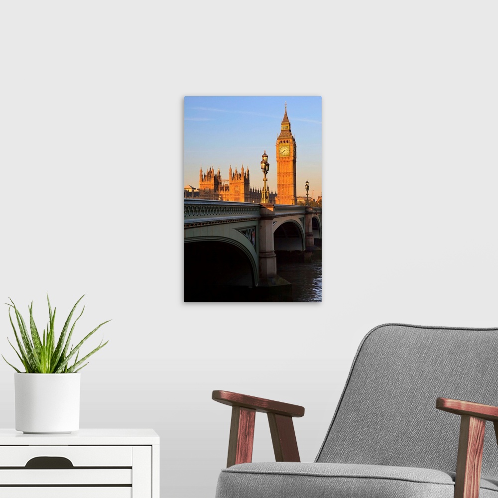 A modern room featuring Thames, London, Palace of Westminster, Houses of Parliament, Big Ben