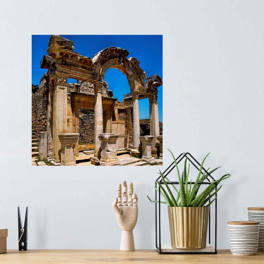 A bohemian room featuring Turkey, Ephesus, Curetes's Street, Hadrian's Temple