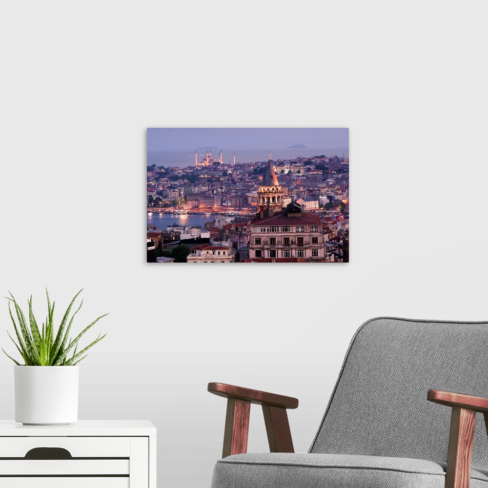 A modern room featuring Turkey, Istanbul, Background of Golden Horn and Sultanahmet