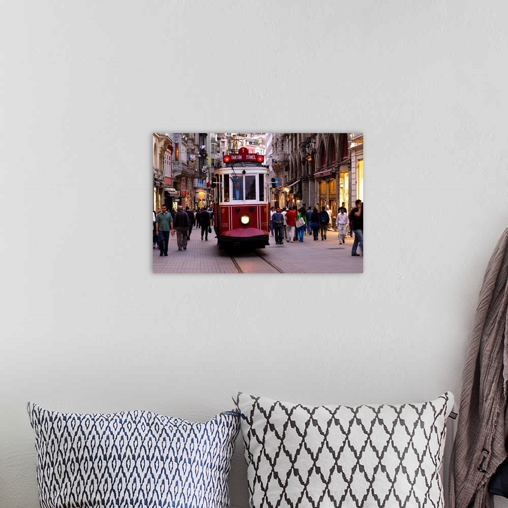 A bohemian room featuring Turkey, Istanbul, The old tram in Istiklal Caddesi in Beyoglu neighborhood
