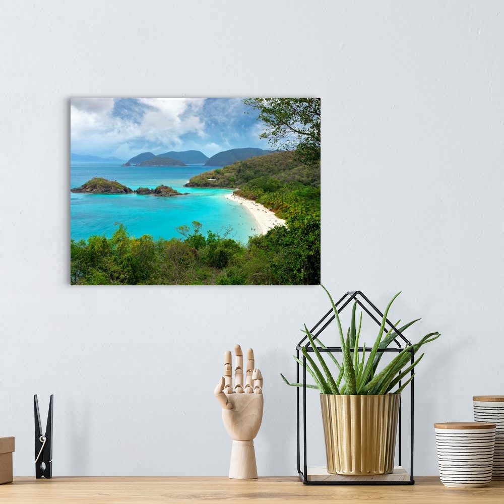 A bohemian room featuring U.S. Virgin Islands, St. John, Trunk Bay Beach