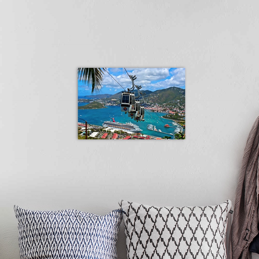 A bohemian room featuring U.S. Virgin Islands, St. Thomas, Tram, View from The Paradise Point Skyride