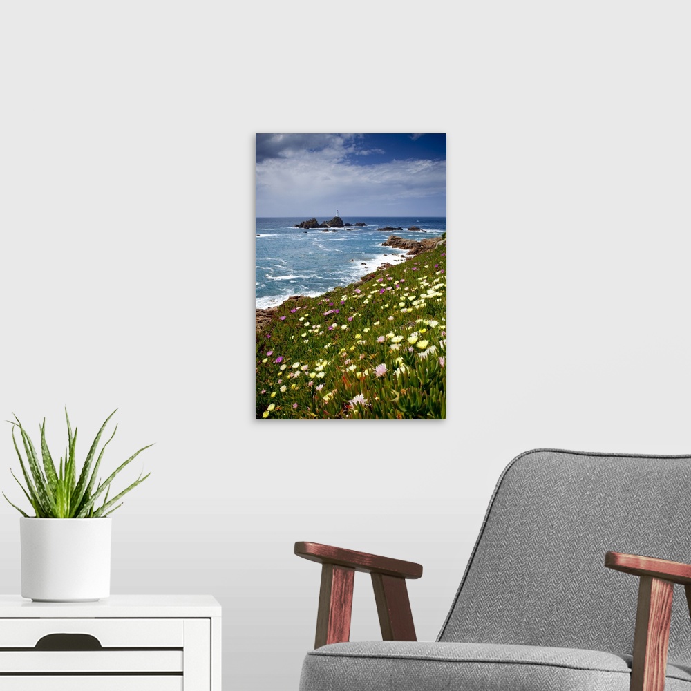 A modern room featuring UK, Channel Islands, Great Britain, English Channel, Jersey, La Corbiere lighthouse