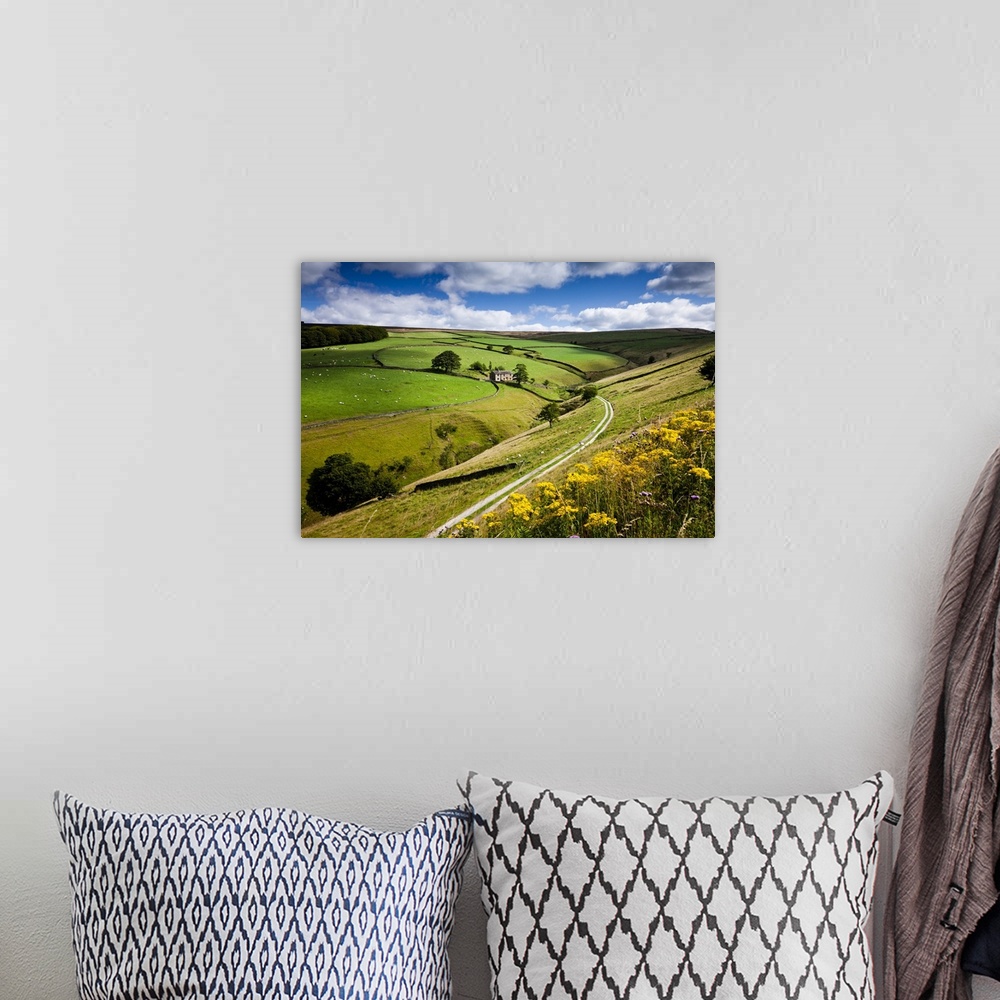 A bohemian room featuring UK, England, Great Britain, Derbyshire, Edale, Typical landscape