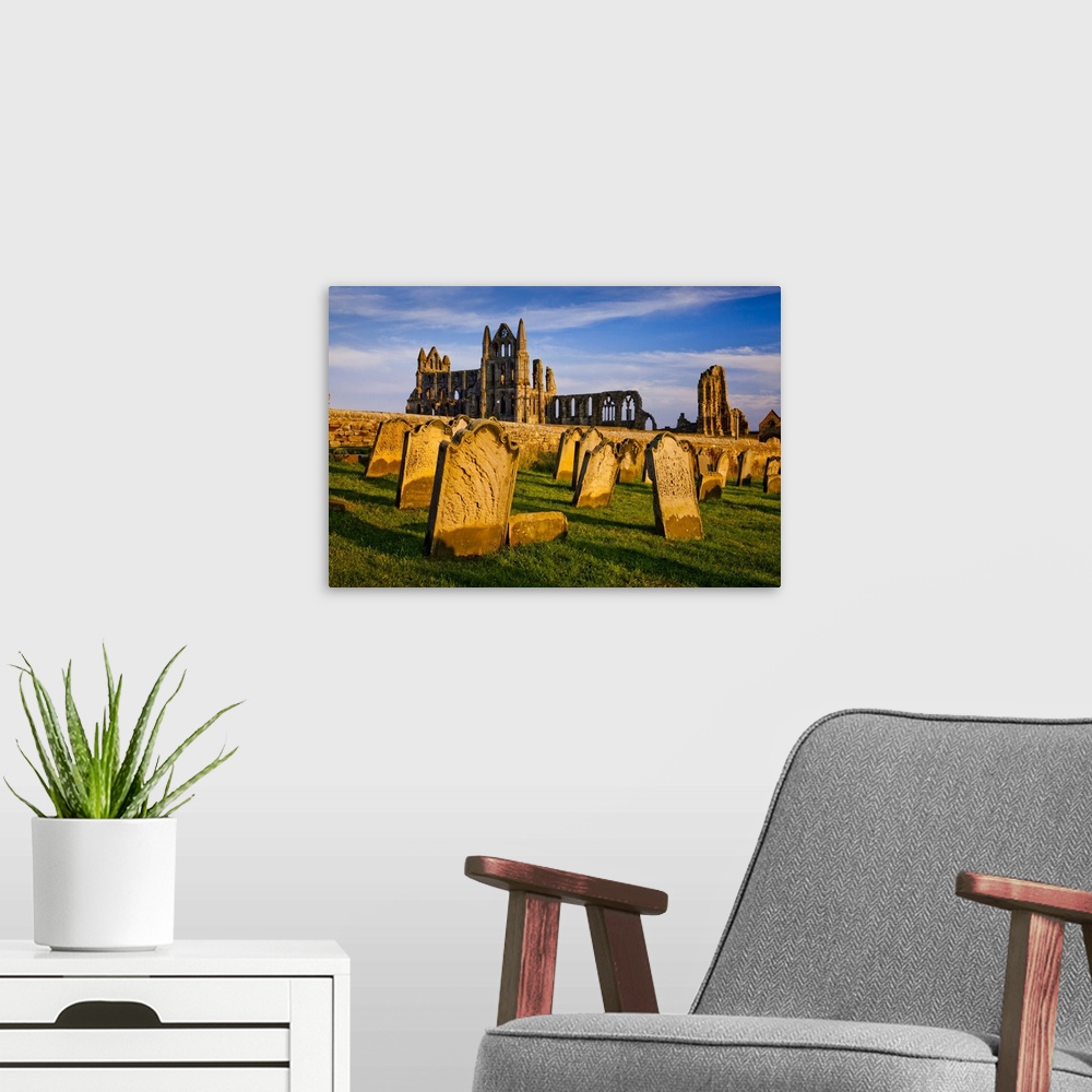 A modern room featuring UK, England, Great Britain, North Yorkshire, Whitby, Abbey and graves