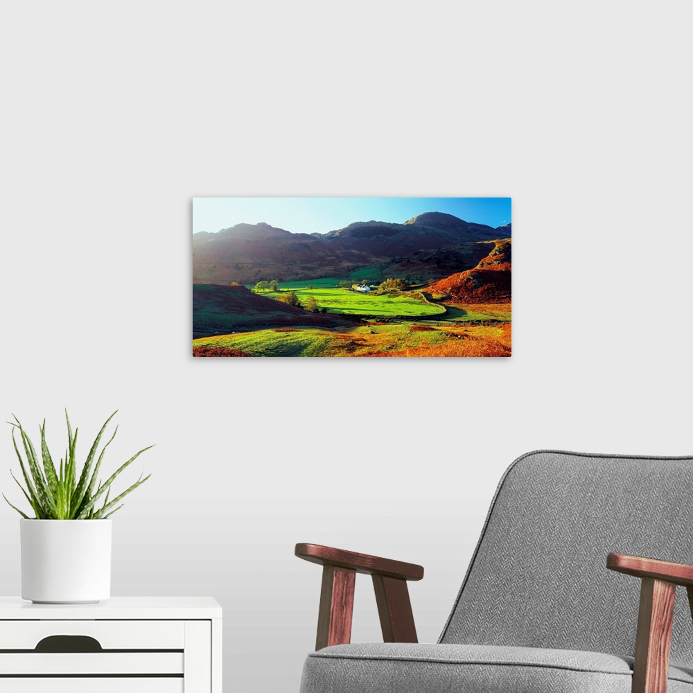 A modern room featuring United Kingdom, UK, England, Lake District, Cumbria, Little Langdale