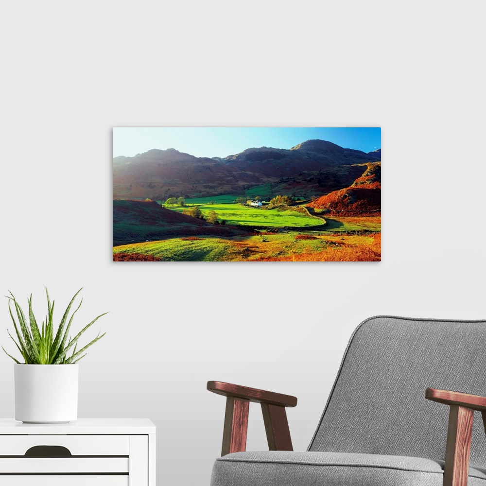 A modern room featuring United Kingdom, UK, England, Lake District, Cumbria, Little Langdale
