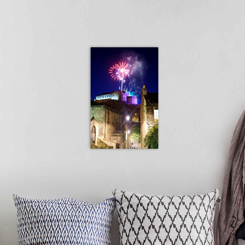 A bohemian room featuring UK, Scotland, Edinburgh, Fireworks at the castle for the Royal Tattoo parade
