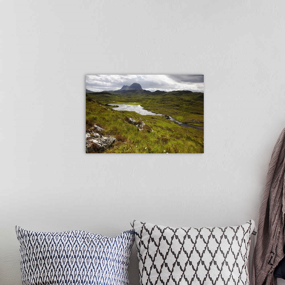 A bohemian room featuring UK, Scotland, Great Britain, Sutherland, Hills of Assynt in Suilven