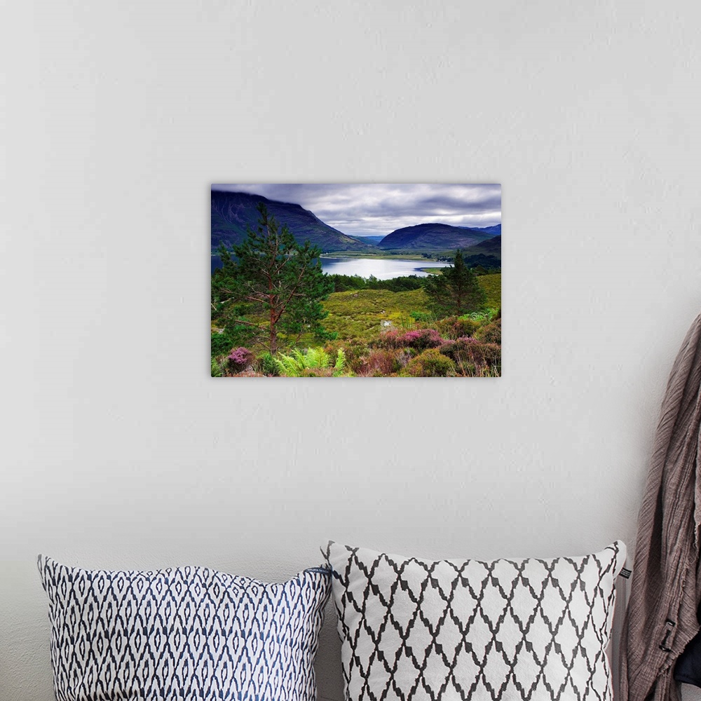 A bohemian room featuring United Kingdom, UK, Scotland, Highlands, Loch Torridon and Liatach mountain in background