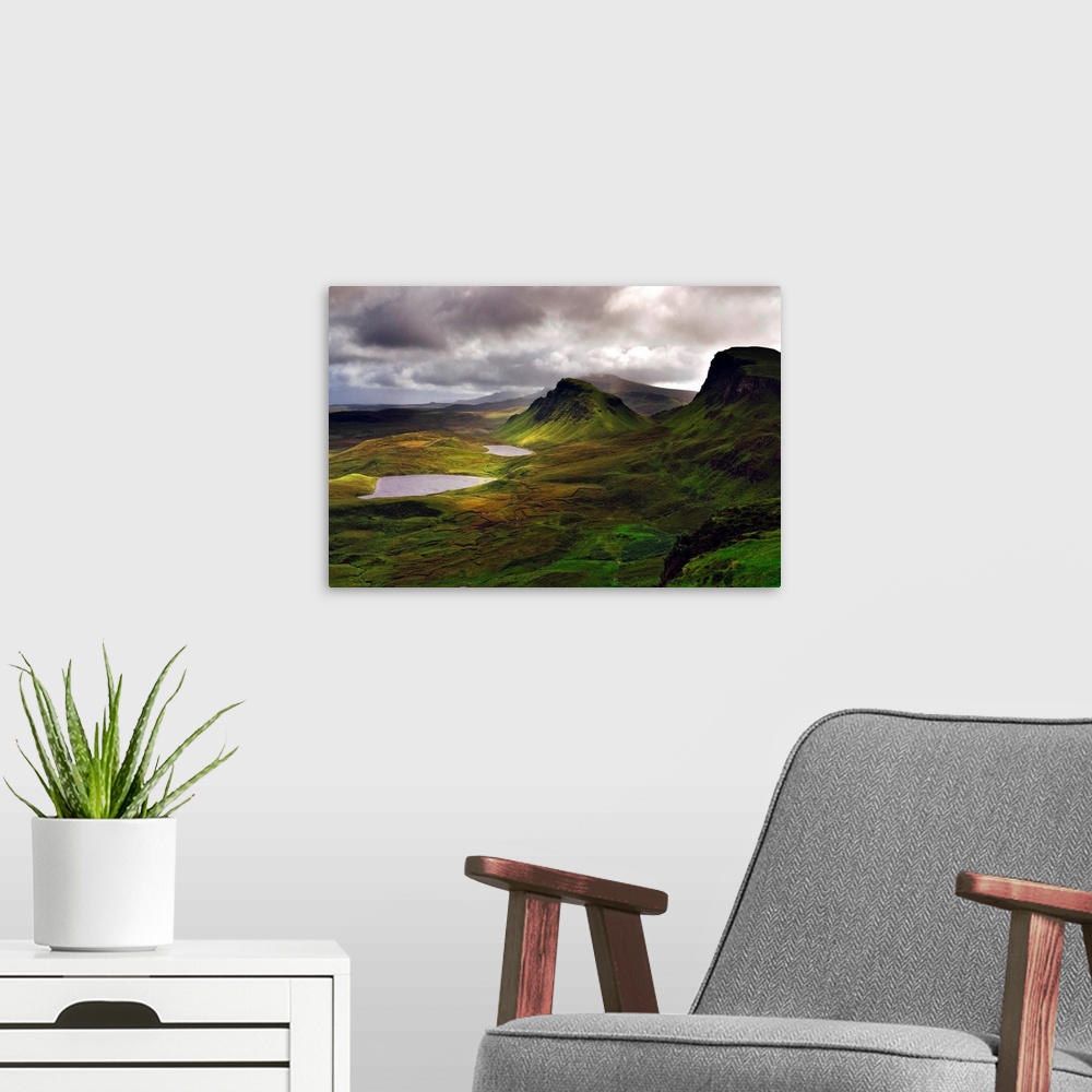 A modern room featuring United Kingdom, UK, Scotland, Highlands, Skye island, Trotternish Peninsula, Quiraing range