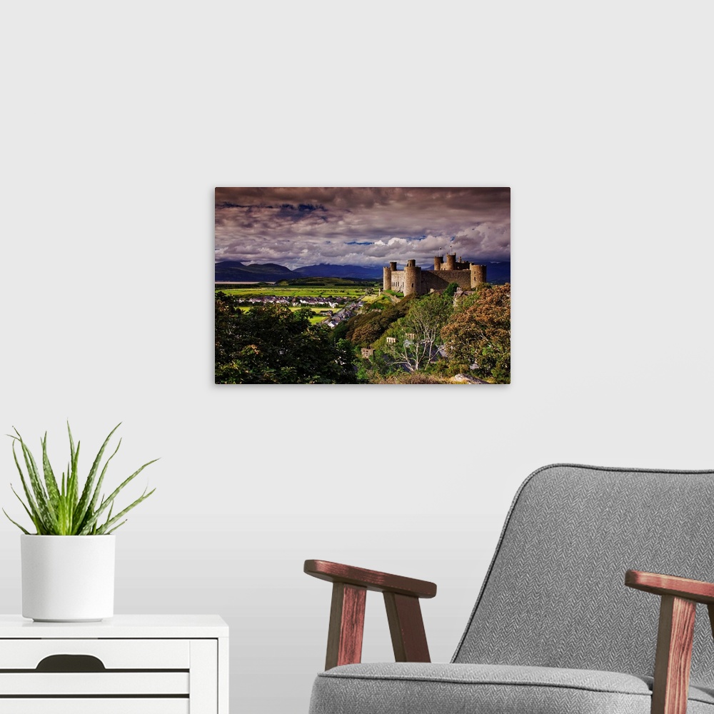 A modern room featuring UK, Wales, Harlech Castle, along the west coast of the Snowdonia National Park
