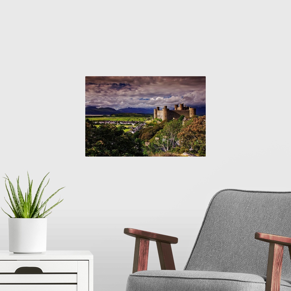 A modern room featuring UK, Wales, Harlech Castle, along the west coast of the Snowdonia National Park