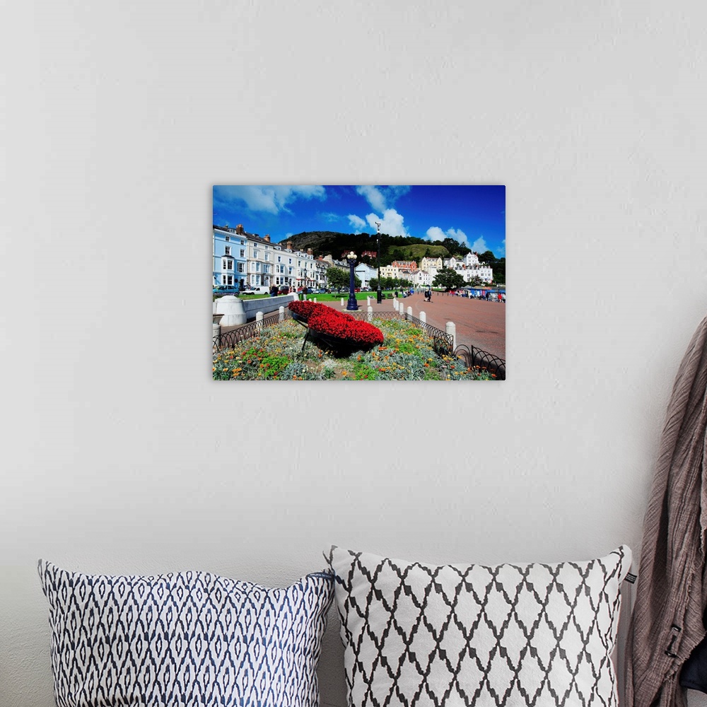 A bohemian room featuring UK, Wales, View of the seaside Promenade of the Victorian resort town of Llandudno