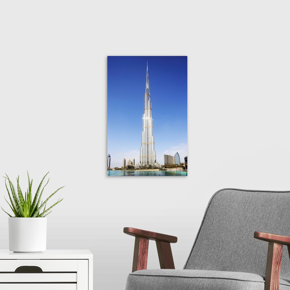 A modern room featuring United Arab Emirates, Dubai, Dubai City, Arab states of the Persian Gulf, Burj Khalifa the talles...