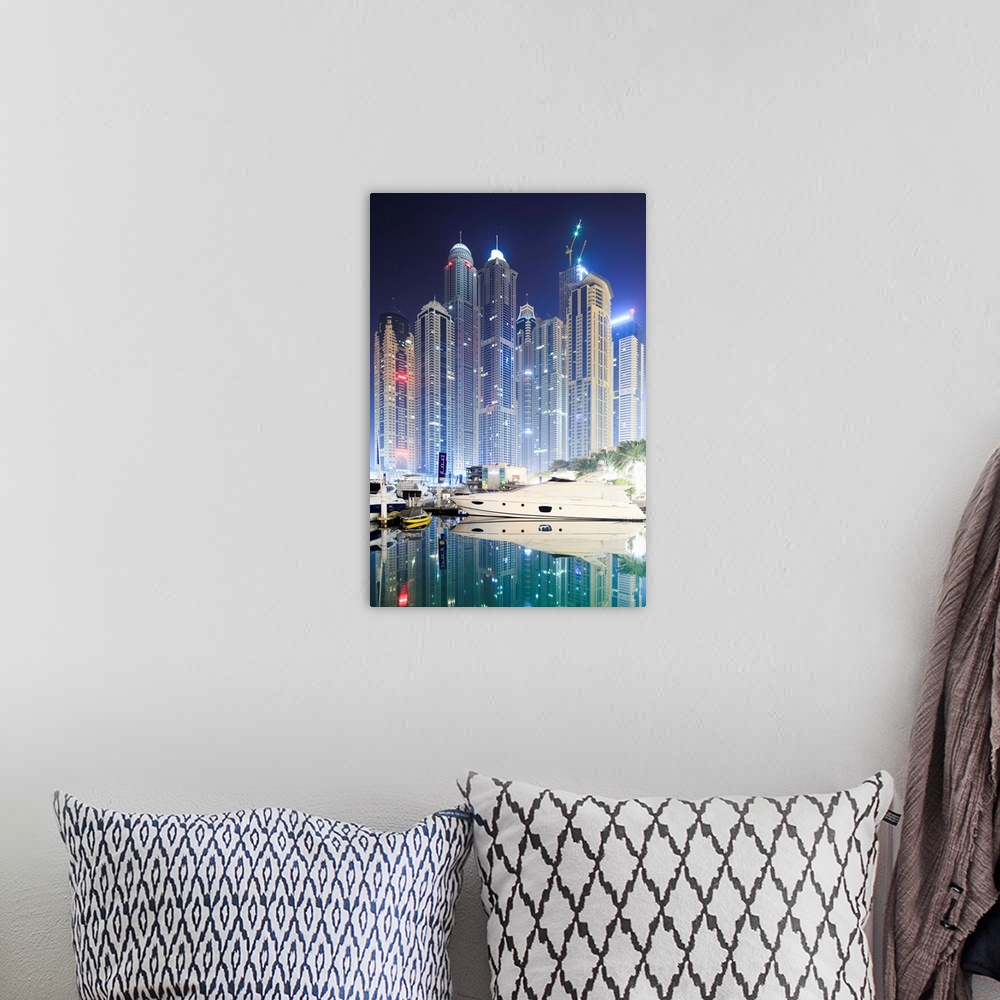 A bohemian room featuring United Arab Emirates, Dubai, Dubai City, Arab states of the Persian Gulf, Dubai Marina.