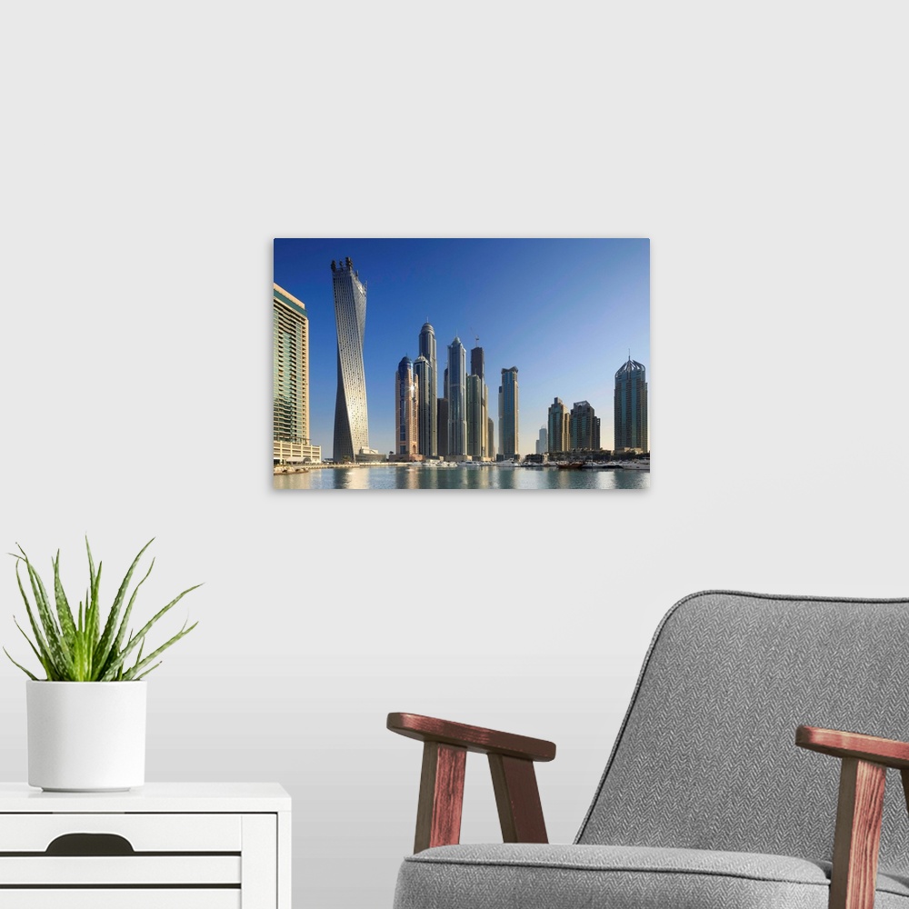 A modern room featuring United Arab Emirates, Dubai, Dubai City, Arab states of the Persian Gulf, Dubai Marina.