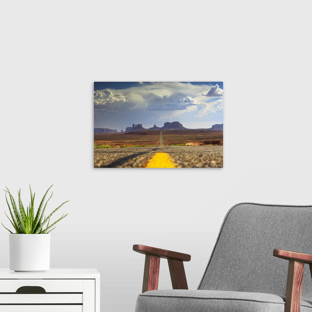 A modern room featuring United States, Arizona, Monument Valley Tribal Park, Sunset