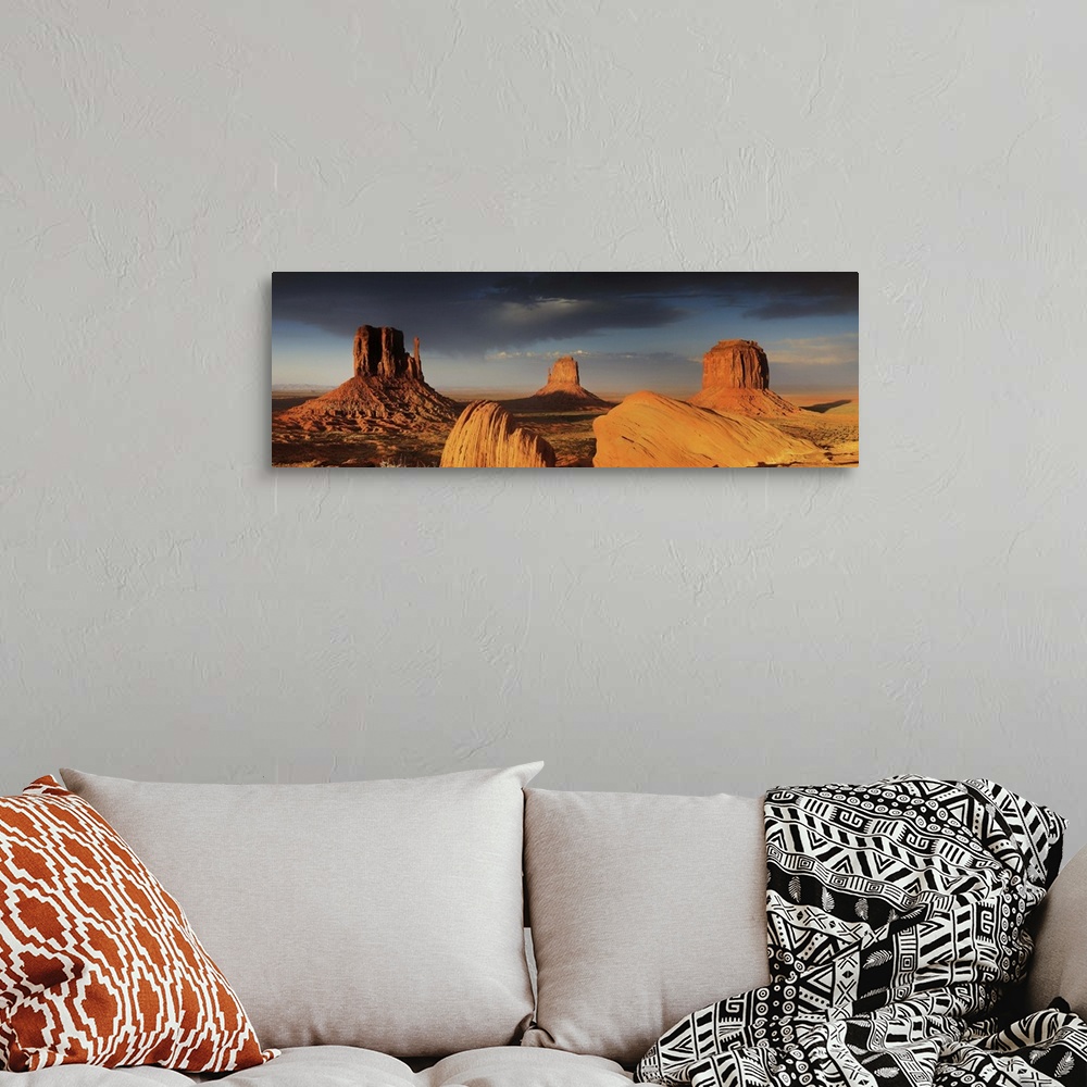 A bohemian room featuring United States, Arizona, Monument Valley Tribal Park, Sunset on the Buttes