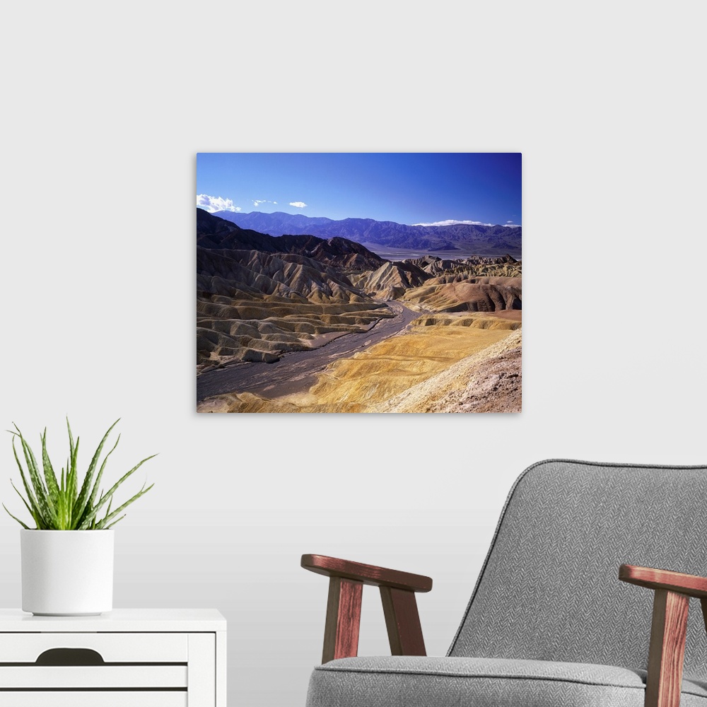 A modern room featuring United States, California, Death Valley, Zabriskie Point, rock formation