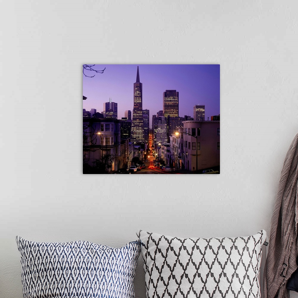 A bohemian room featuring United States, California, San Francisco, Downtown, skyline and Transamerica Pyramid