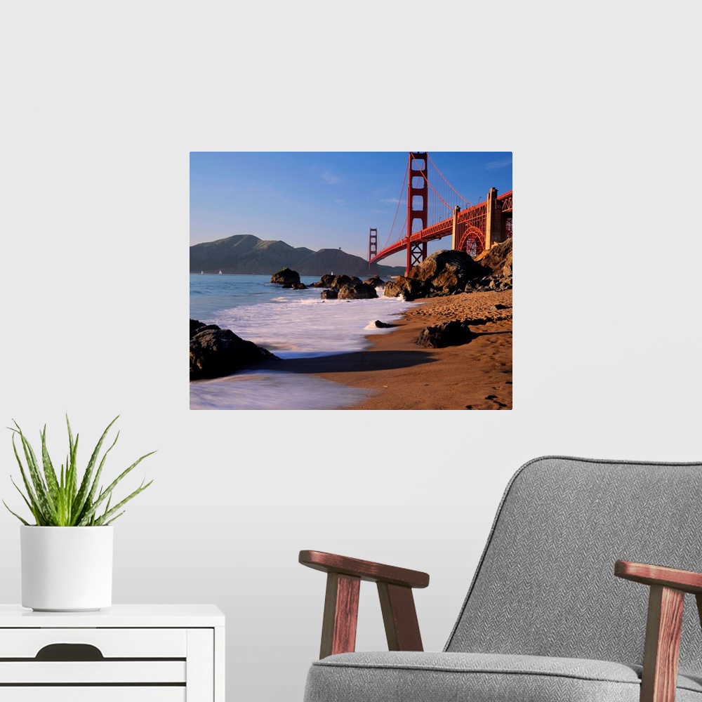 A modern room featuring United States, California, San Francisco, Golden Gate Bridge