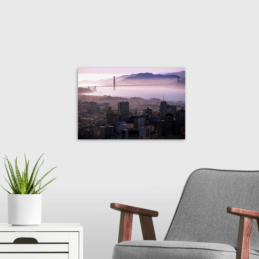 A modern room featuring United States, California, San Francisco, View towards the Golden Gate Bridge