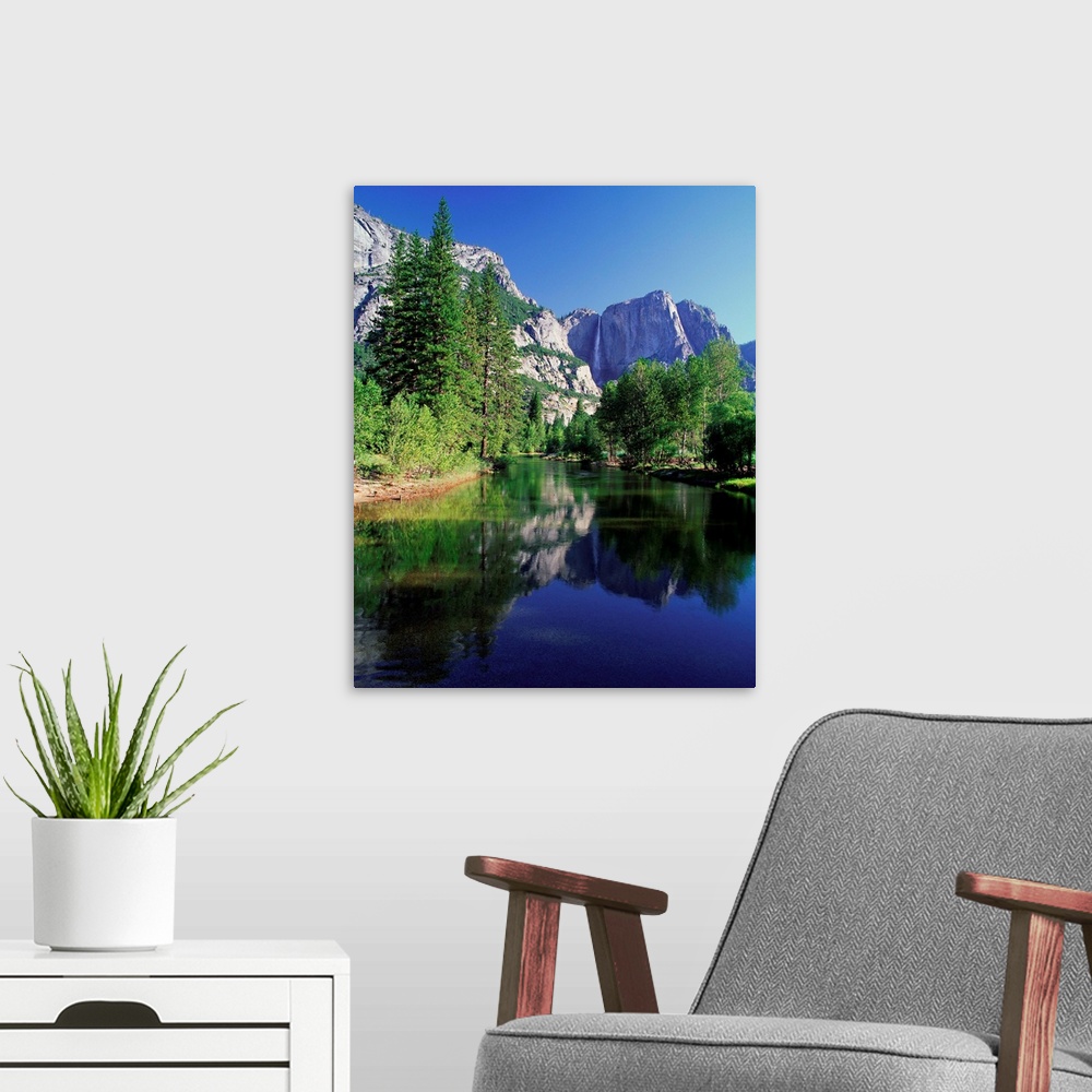 A modern room featuring United States, California, Yosemite National Park, Merced river