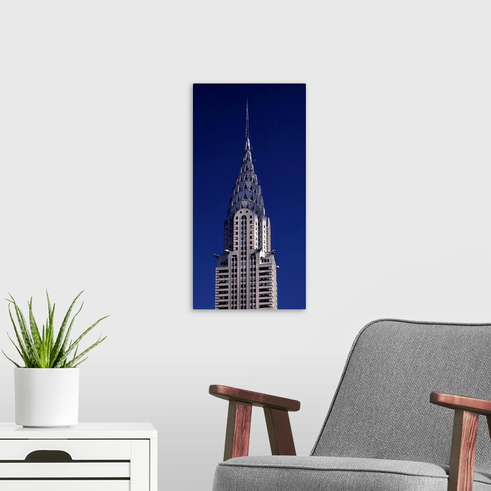 A modern room featuring United States, New York, Chrysler building