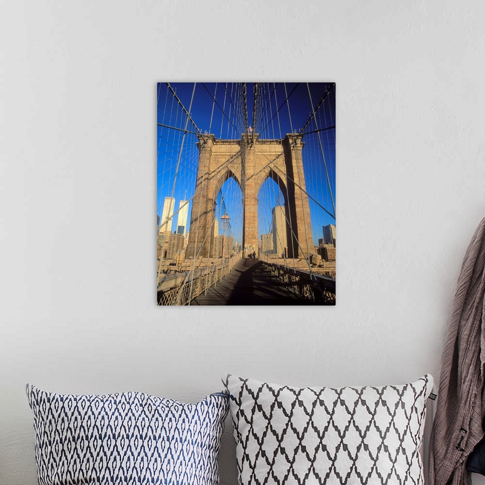 A bohemian room featuring United States, New York, Manhattan Bridge